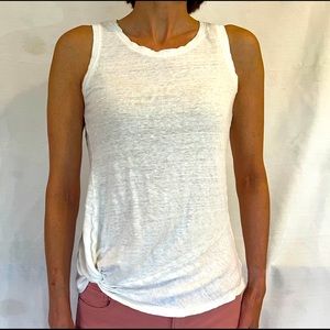 Athleta White Linen Tank Top